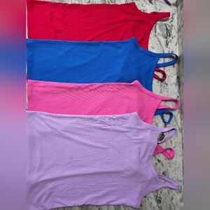 No Boundaries Ribbed Tank Set - Red, Blue, Pink, Lavender